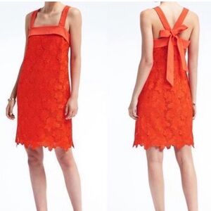 Banana republic lace orange cocktail dress size 0